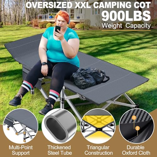 DoCred Folding Camping Cot with Mattress, 2 Pack, Heavy Duty for Adults, Portable with Carry Bag C814529