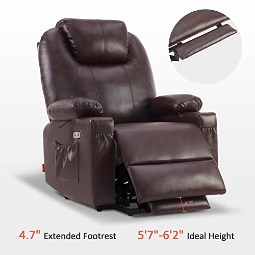MCombo Dual Motor Power Lift Recliner Chair for Elderly with Heat and Massage, Faux Leather, Black R7957