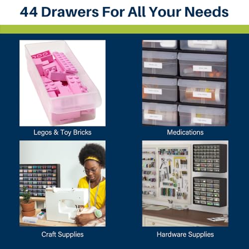 Akro-Mils 24-Drawer Plastic Storage Cabinet, Black I624065