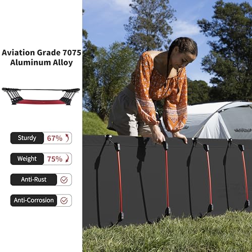 Naturehike GreenWild Ultralight Folding Camping Cot, Portable Bed for Adults, Black E2550