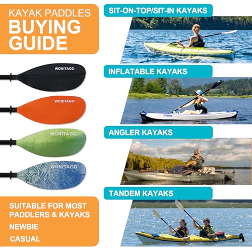 Kayak Paddles with Alloy Shaft and PP Blade, Adjustable 230-250 cm E1062