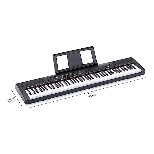 Amazon Basics Electric Keyboard 88-Keys Semi-Weighted Digital Piano with Sustain Pedal, Black H295585