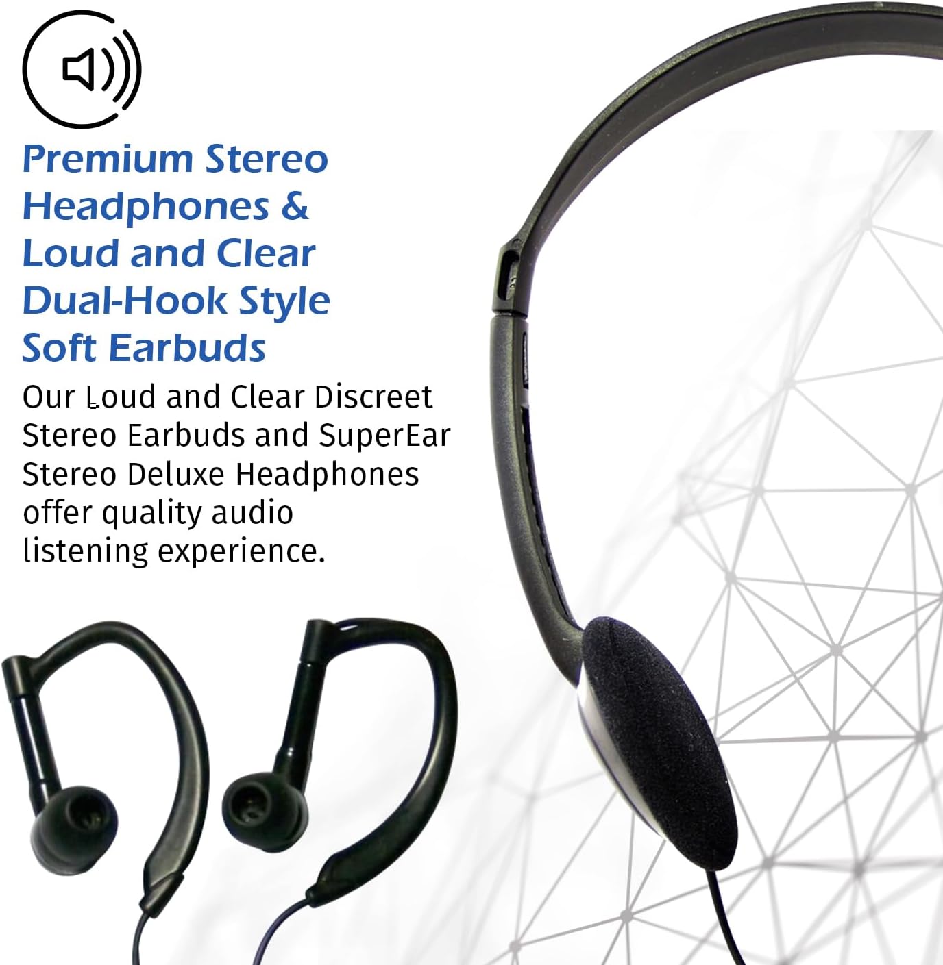 Personal Sound Amplifier SE5000 with Headphones, Tactile Volume Control R225567