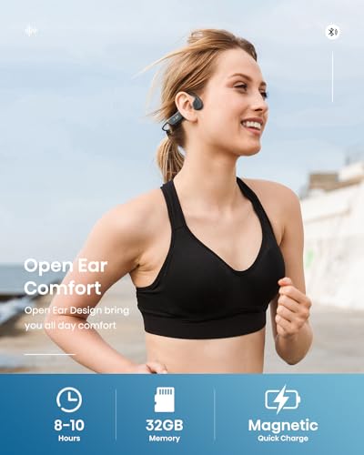 Swimming Headphones IP68 Waterproof Bone Conduction Bluetooth 5.3 with MP3 Player 32G F859761