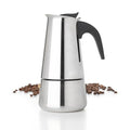 Mixpresso 6 Cup Greca Stovetop Espresso Maker 10oz, Moka Pot with Coffee Percolator Design, Stainless Steel Stove Top Coffee Maker for Camping or Home, Italian Coffee Maker Stovetop, Black Coffee Pot