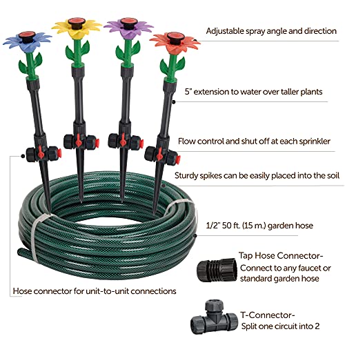 Eden 98063 Multi-Adjustable Above Ground Garden Sprinkler System A9293