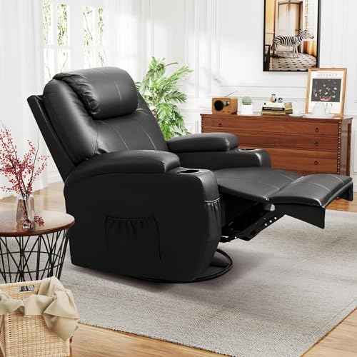JUMMICO Power Lift Recliner Chair with Massage for Elderly PU Leather Black Y337