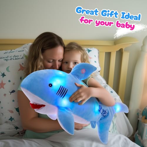 BSTAOFY 20'' Light Up Shark Stuffed Animal Glow Plush Toy I17161