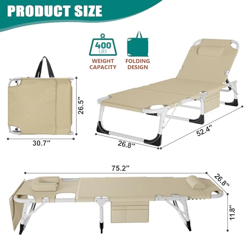 DoCred Folding Camping Cot with Mattress, 2 Pack, Heavy Duty for Adults, Portable with Carry Bag C814529