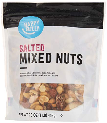 Amazon Brand - Happy Belly Roasted and Salted Mixed Nuts with Peanuts, 2.75 pound (Pack of 1)