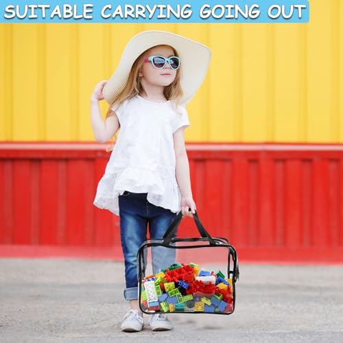 6 Packs Large Toy Storage Bags with Labels, Clear PVC Organizer with Zipper W66156