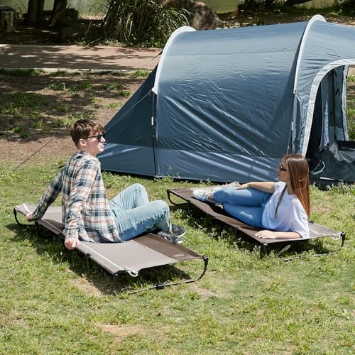 TIMBER RIDGE Lightweight Aluminum Camping Cot with Carry Bag, Blue Z494