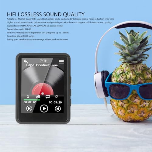 MP3 Player with Bluetooth, Built-in Speaker, 2.4 Inch Screen D345