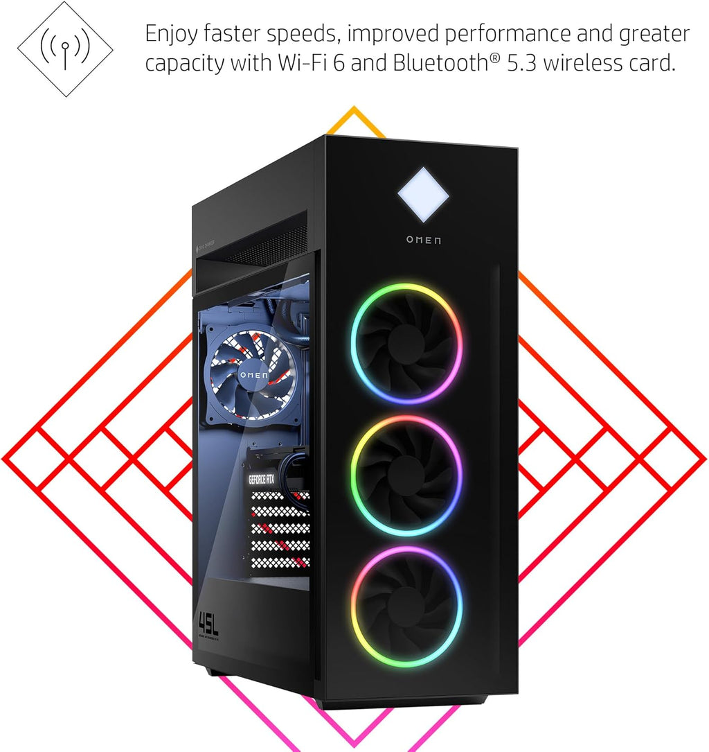 HP OMEN 45L Gaming Desktop, Intel Core i7-14700K, 32GB RAM, 1TB SSD, RTX 4070 SUPER Ti, Windows 11 Pro N3748