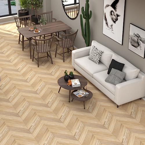 Oxdigi Peel and Stick Vinyl Flooring Roll 23"x393" Waterproof Wood Plank U1250