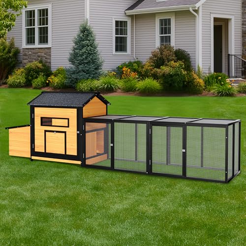 Extra Large Outdoor Chicken Coop with Nesting Box & Leak-Proof Tray W4756