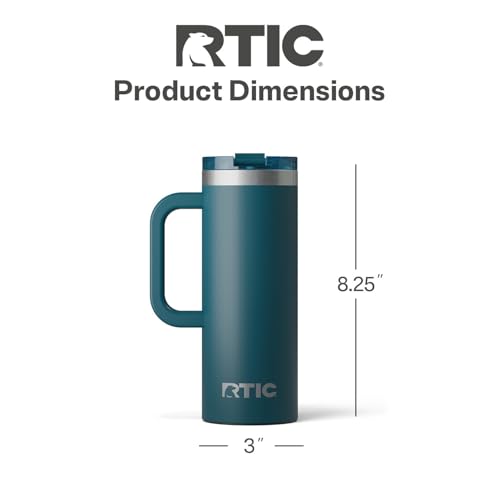 RTIC 20oz Road Trip Travel Mug with Lid and Handle, Insulated Stainless Steel P393441