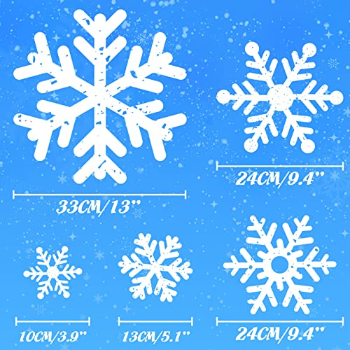 110 PCS Extra Large Snowflake Christmas Window Clings Decals for Glass W71694