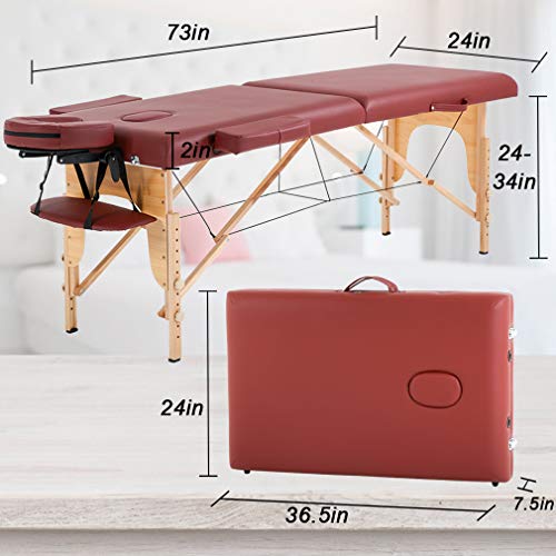 BestMassage Portable Massage Table 28 inch Folding Spa Bed with Bag X618857