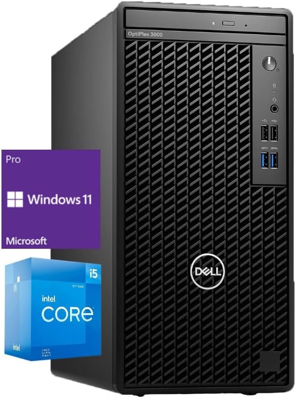 Dell Optiplex 3000 Tower Desktop | 12th Gen Intel Core i5-12500 Processor | Windows 11 Pro | HDMI+Display Port Support 4K | WiFi | Bluetooth | DVD-RW (32GB RAM | 512GB SSD + 1TB HDD)