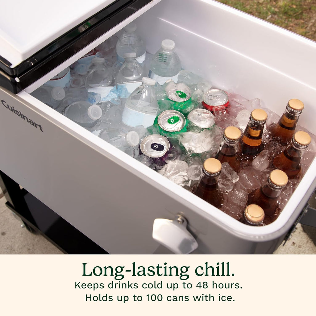 Cuisinart CCC-3517 Portable 80-Quart Outdoor Cooler Cart with Dual-Sided Lid B702913