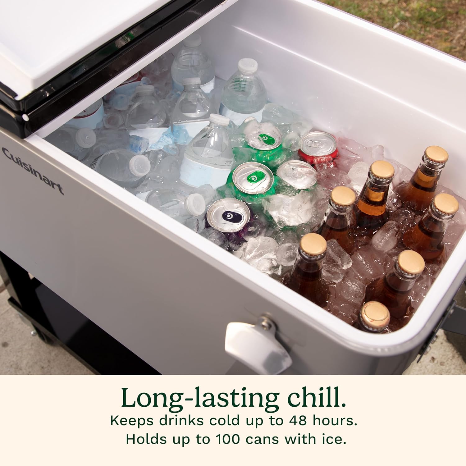 Cuisinart CCC-3517 Portable 80-Quart Outdoor Cooler Cart with Dual-Sided Lid B702913
