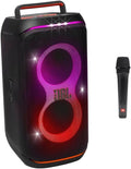 JBL PartyBox Club 120 Portable Speaker with Foldable Handle Pro Sound Futuristic Lightshow (Black) Bundle with JBL Wired Dynamic Vocal Mic