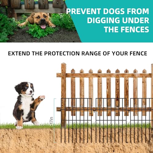 Animal Barrier Fence, 25 Panels, 17in x 27ft, Rustproof Metal Garden Fence G247