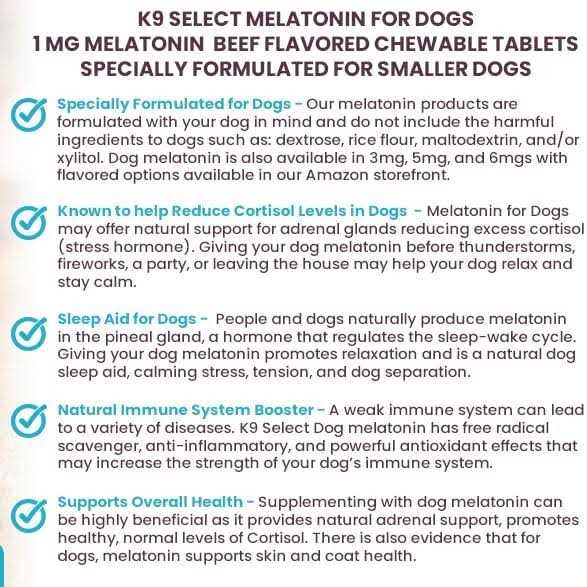 K9 Select Melatonin for Small Dogs 1mg M196