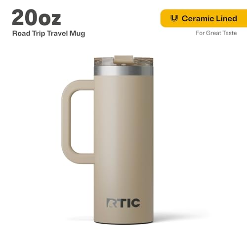 RTIC 20oz Road Trip Travel Mug with Lid and Handle, Insulated Stainless Steel P393441