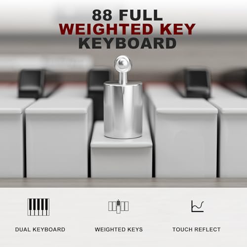 UMOMO 88 Weighted Key Digital Piano with Bench, Hammer Action, Black W36770