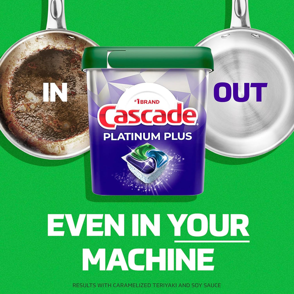 Cascade Platinum Plus Dishwasher Pods, Lemon, 52 Count Y3416