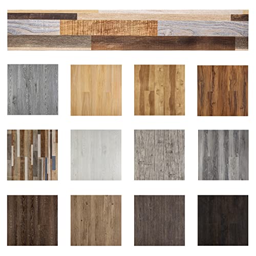 Self Adhesive Vinyl Flooring Planks Wood Effect Waterproof Grey 36pcs U963416