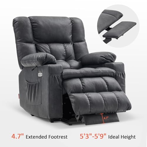 MCombo Dual Motor Power Lift Recliner Chair for Elderly with Heat and Massage, Black E570141