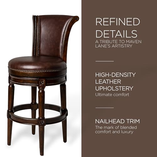 Maven Lane Pullman 26 Inch Counter Height Upholstered Barstool with Back, Set of 2 O936
