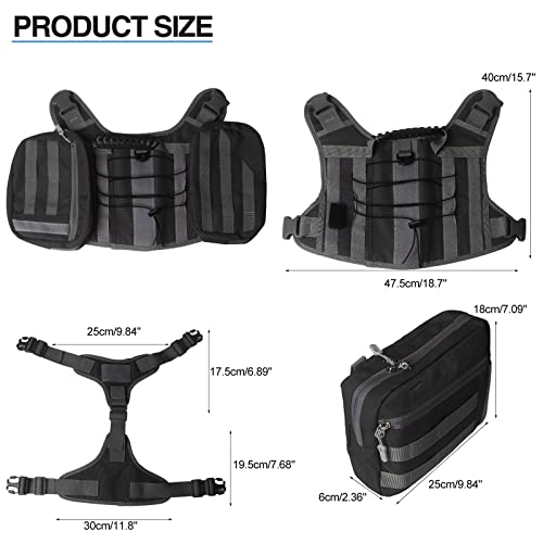 BYGD Dog Saddle Backpack Lightweight Detachable Hiking Waterproof for Large Dogs T13845