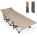 Giantex Folding Camping Cot for Adults - Sleeping Cot Bed with Carry Bag, Cushion & Headrest, 10 Foots, Double Layer Pad, Portable Travel Bed Supports 450 lbs for Lounging, Camp, Tent Cot (Gray)