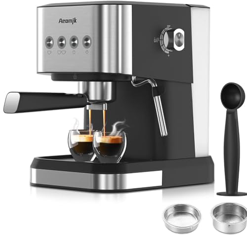 Espresso Machine, 20 Bar Professional Espresso Maker with Milk Frother Steam Wand, Coffee Espresso Machine for Cappuccino, Latte, Espresso Machines for Home, 50oz Removable Water Tank