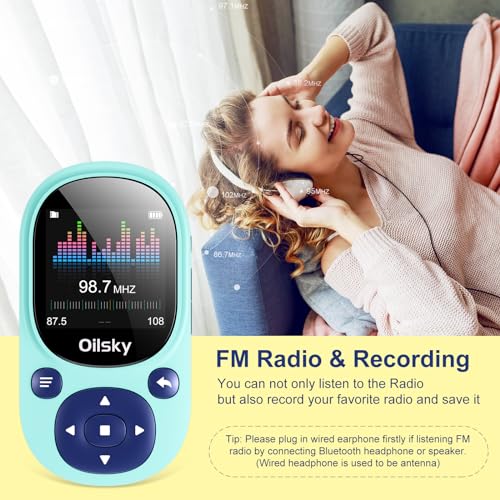 64GB Bluetooth MP3 Player with Clip, FM Radio, Micro SD Expansion L14145