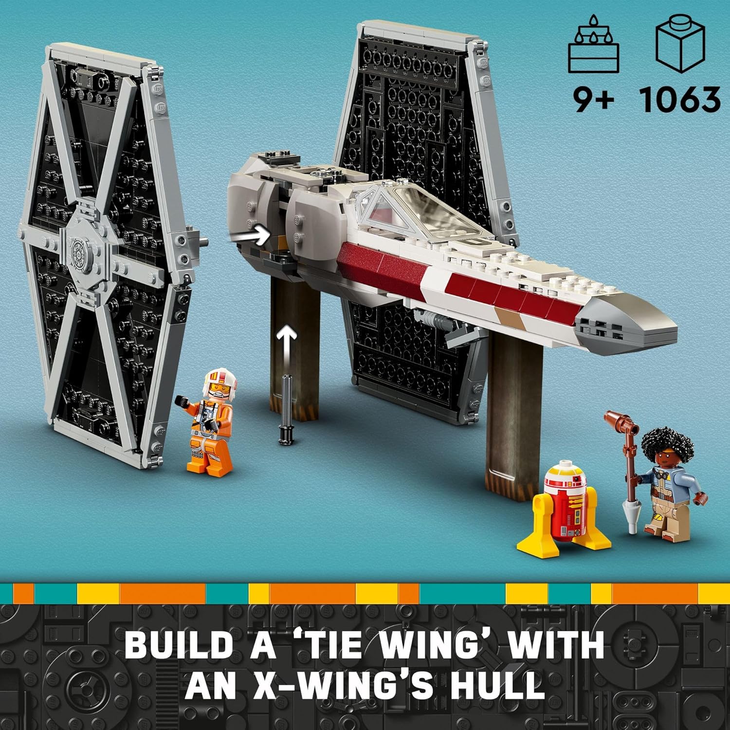 LEGO Star Wars TIE Fighter & X-Wing Building Set with 4 Minifigures, Ages 9+ P69816