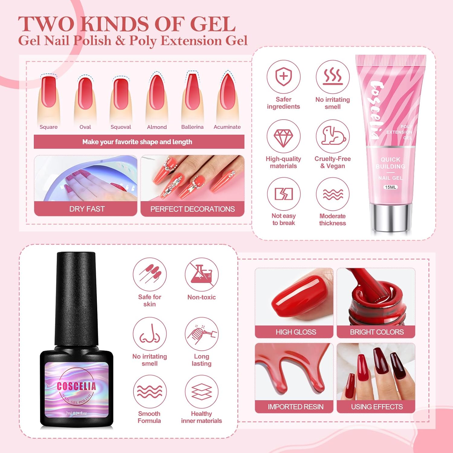 Gel Nail Polish Kit with UV Light and Drill Starter Set for Women S4212