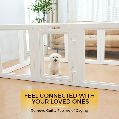 Clear Acrylic Dog Playpen for Small & Medium Pets, 30.3" Height, 10 Panels E1222