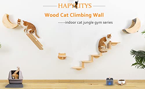 Solid Wood Cat Wall Shelves and Perches for Indoor Cats 3-Piece Set M28209