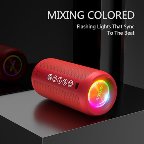 Ortizan Portable Bluetooth Speaker IPX7 Waterproof 24W Loud Sound, Black J77282