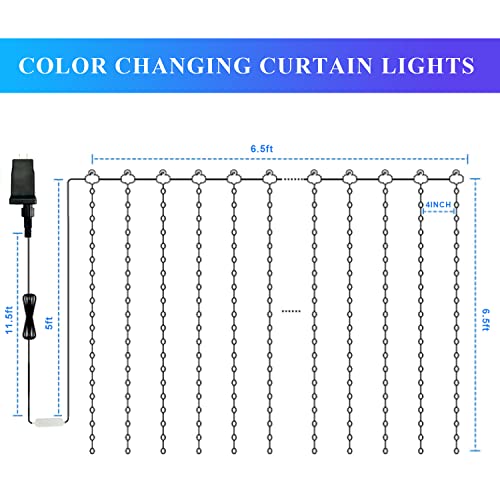 JMEXSUSS 300 LED Remote Control Christmas Curtain Lights, Warm White V64841