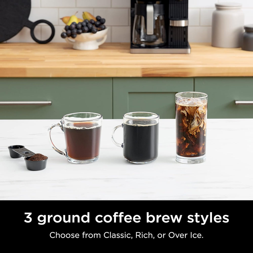Ninja Espresso & Coffee Barista System, Single-Serve & 12-Cup, Black and Stainless Steel V49913