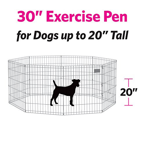 New World Folding Metal Dog Exercise Pen, 24-Inch Tall, Black E-Coated Q53206
