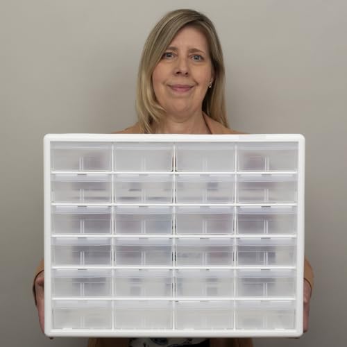 Akro-Mils 24-Drawer Plastic Storage Cabinet, Black I624065