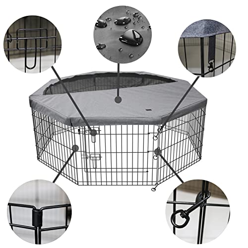 PETIME Foldable Metal Dog Exercise Pen 8 Panel with Bottom Pad C444