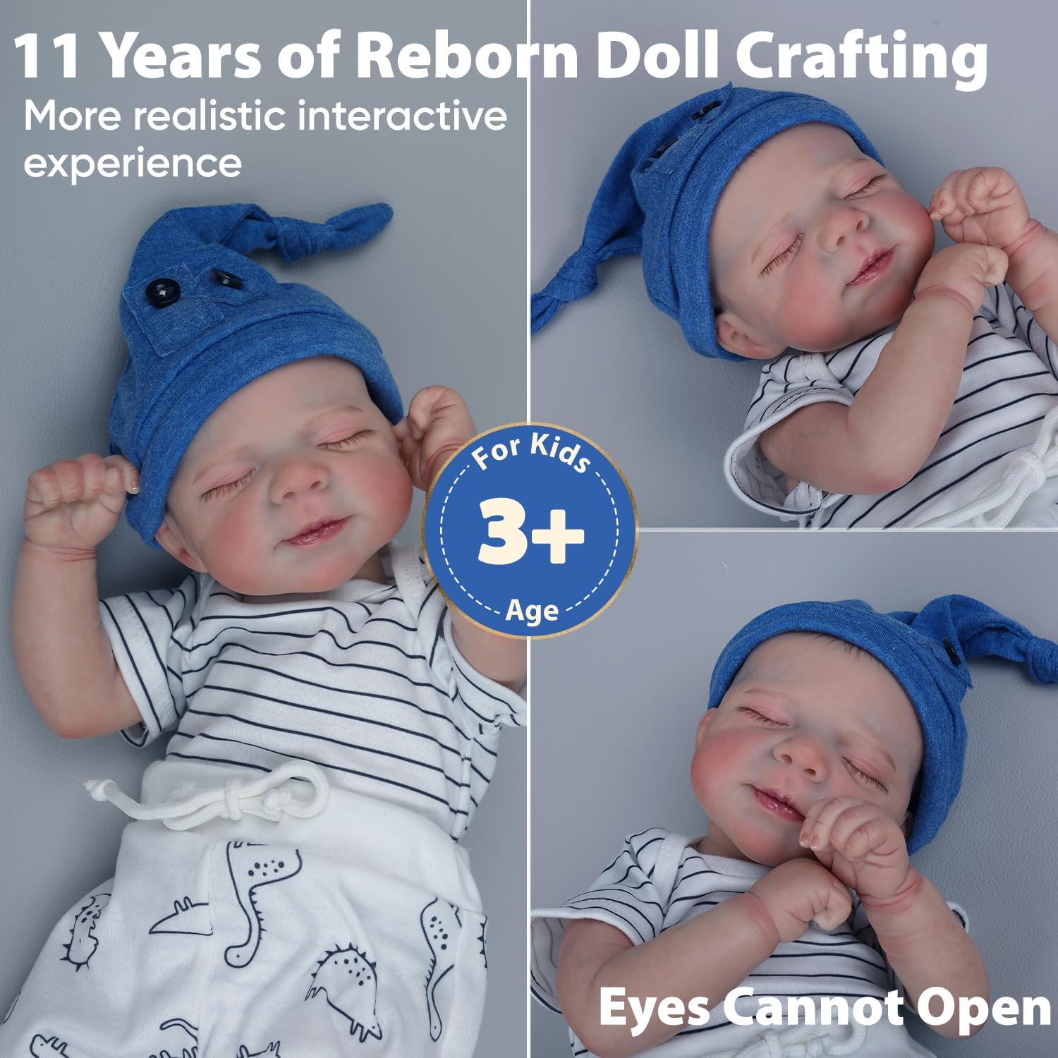 WOOROY Realistic Reborn Baby Dolls Boy - 18-Inch Newborn with Soft Cloth Body N16915